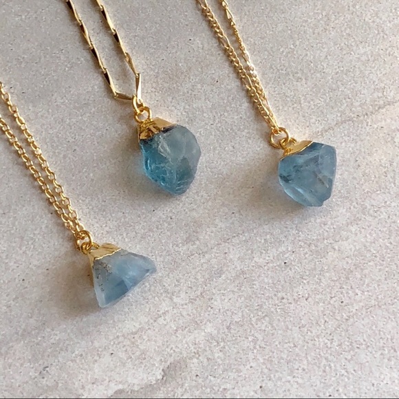 ❗️LAST❗️Raw Fluorite 14K Gold Necklace - Picture 3 of 8